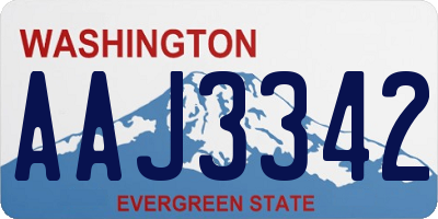 WA license plate AAJ3342