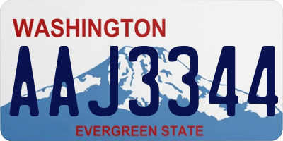 WA license plate AAJ3344