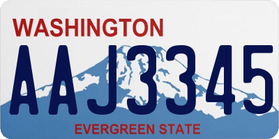 WA license plate AAJ3345