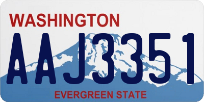 WA license plate AAJ3351