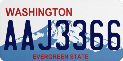 WA license plate AAJ3366