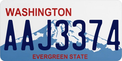 WA license plate AAJ3374