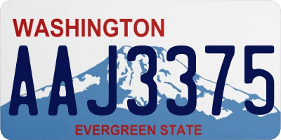 WA license plate AAJ3375