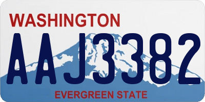 WA license plate AAJ3382