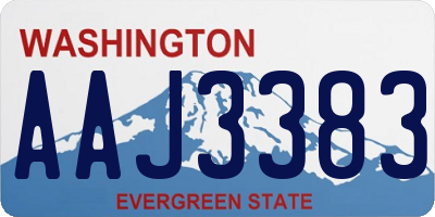 WA license plate AAJ3383