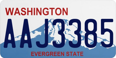 WA license plate AAJ3385