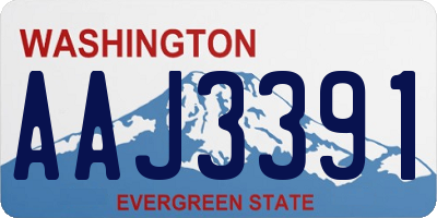 WA license plate AAJ3391