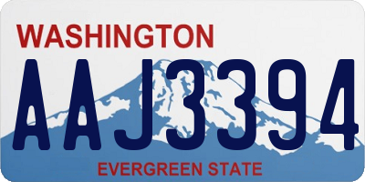 WA license plate AAJ3394