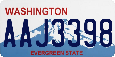 WA license plate AAJ3398