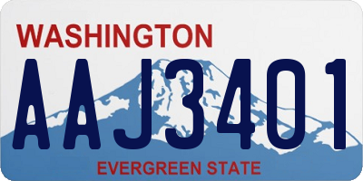 WA license plate AAJ3401