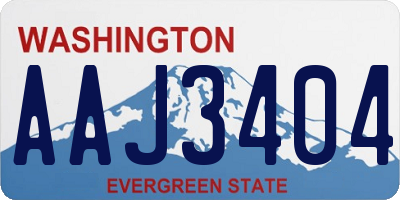 WA license plate AAJ3404