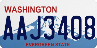 WA license plate AAJ3408