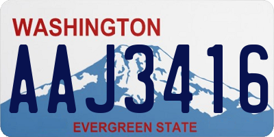 WA license plate AAJ3416