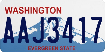 WA license plate AAJ3417