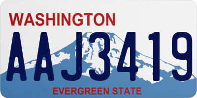 WA license plate AAJ3419