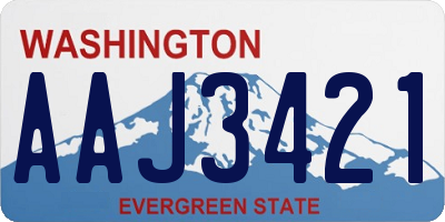 WA license plate AAJ3421