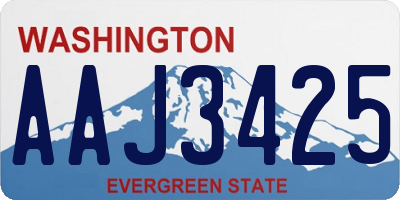 WA license plate AAJ3425