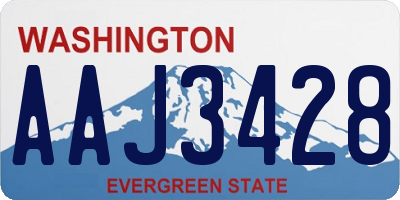 WA license plate AAJ3428