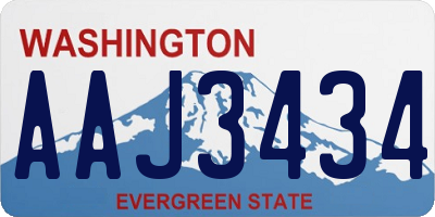 WA license plate AAJ3434