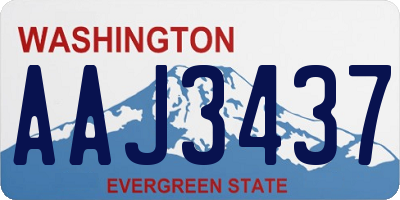 WA license plate AAJ3437