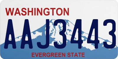 WA license plate AAJ3443