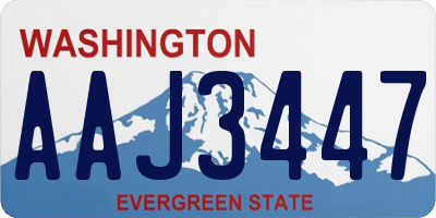 WA license plate AAJ3447