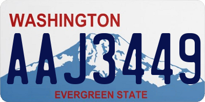 WA license plate AAJ3449