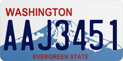 WA license plate AAJ3451