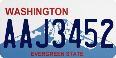WA license plate AAJ3452