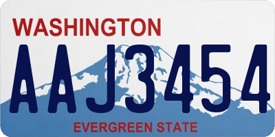 WA license plate AAJ3454
