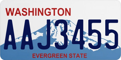 WA license plate AAJ3455