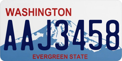 WA license plate AAJ3458