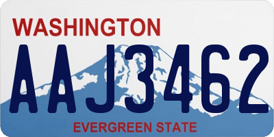 WA license plate AAJ3462