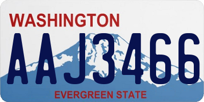 WA license plate AAJ3466