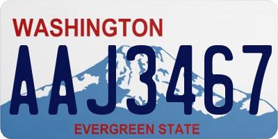 WA license plate AAJ3467