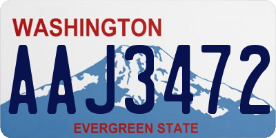 WA license plate AAJ3472