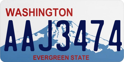 WA license plate AAJ3474