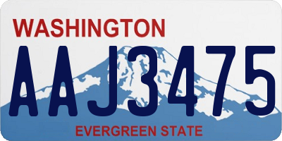 WA license plate AAJ3475