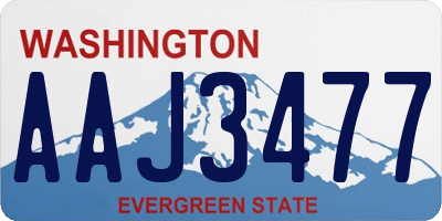 WA license plate AAJ3477