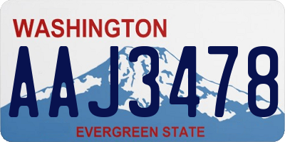 WA license plate AAJ3478