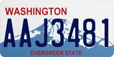 WA license plate AAJ3481