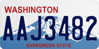 WA license plate AAJ3482
