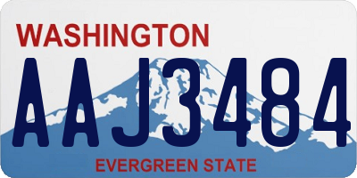 WA license plate AAJ3484