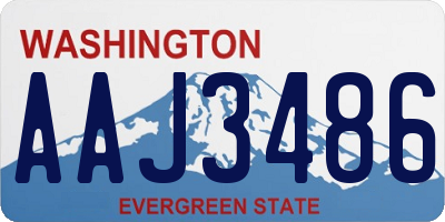WA license plate AAJ3486