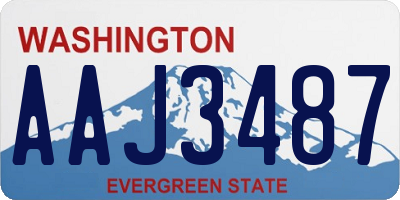 WA license plate AAJ3487