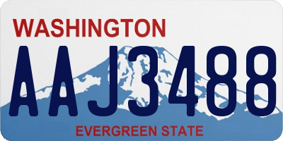 WA license plate AAJ3488