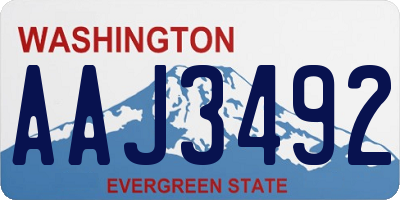 WA license plate AAJ3492
