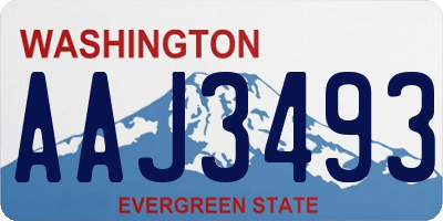 WA license plate AAJ3493