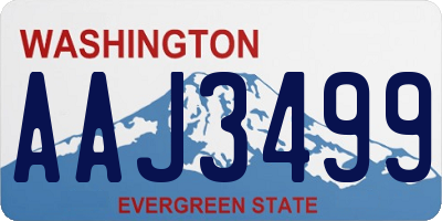 WA license plate AAJ3499