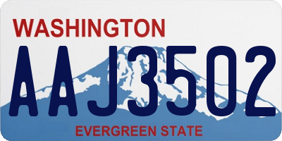 WA license plate AAJ3502